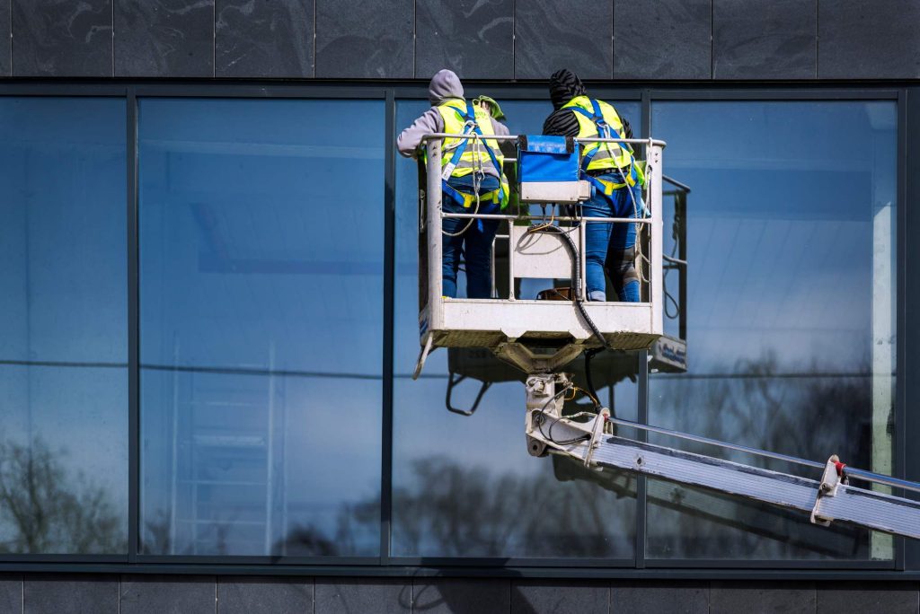Window cleaners at work