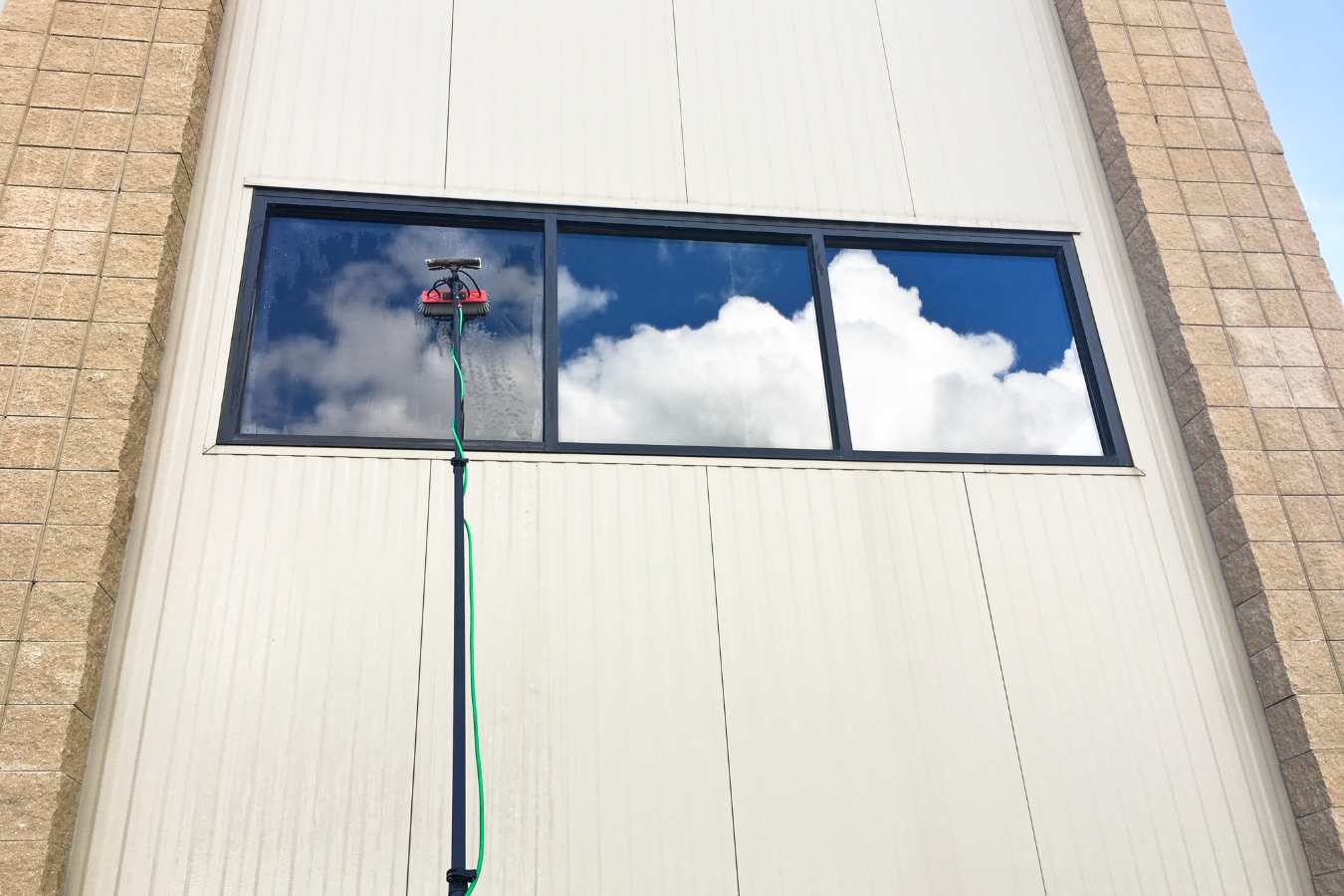 Window cleaner at work